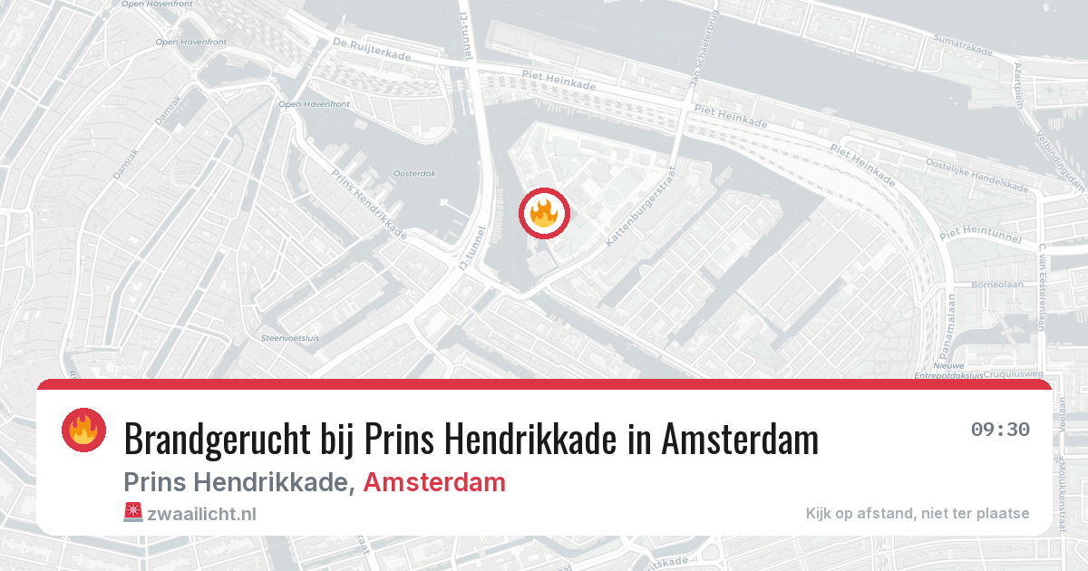 Brandgerucht bij Prins Hendrikkade in Amsterdam — 1 aug 2026