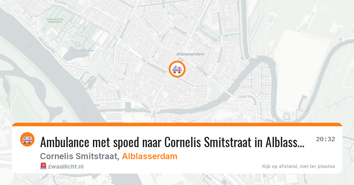 Ambulance met spoed naar Cornelis Smitstraat in Alblasserdam — 9 apr 2026