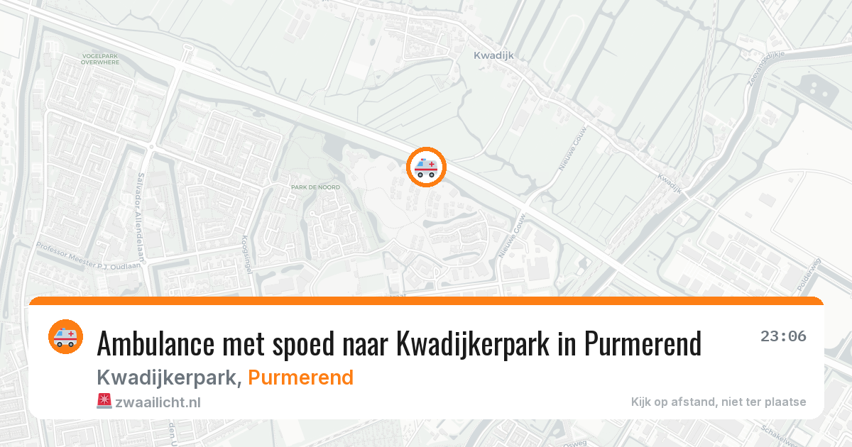 Ambulance met spoed naar Kwadijkerpark in Purmerend — 23 jul 2026