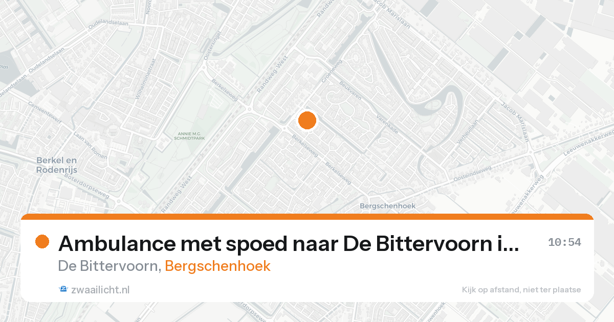 Ambulance met spoed naar De Bittervoorn in Bergschenhoek — 25 aug 2026