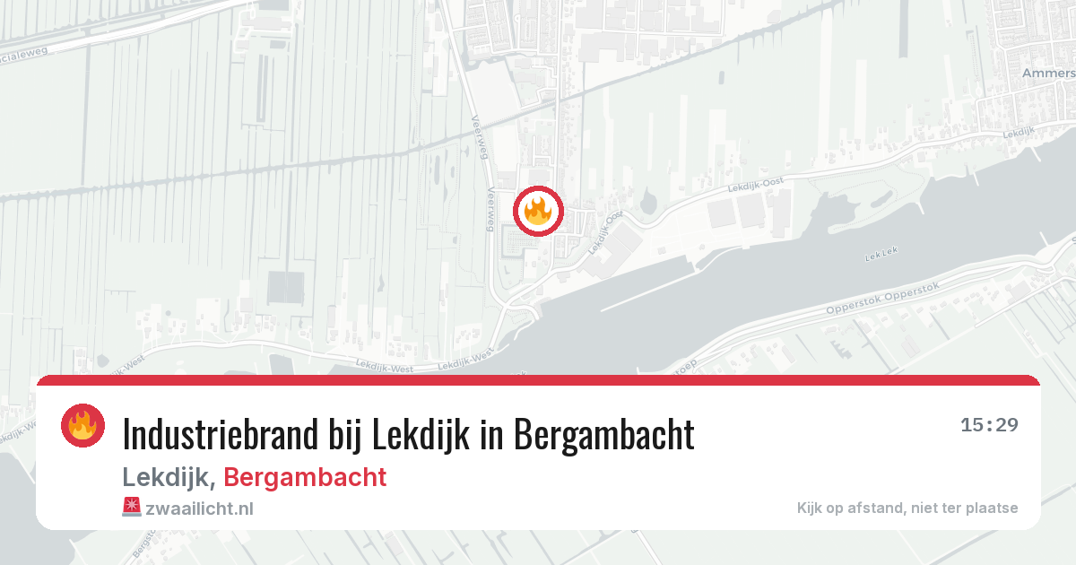 Industriebrand bij Lekdijk in Bergambacht — 22 jun 2026