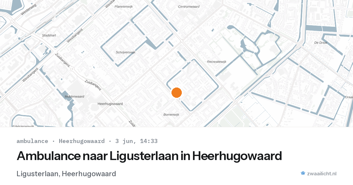 Ambulance naar Ligusterlaan in Heerhugowaard — 3 jun 2026
