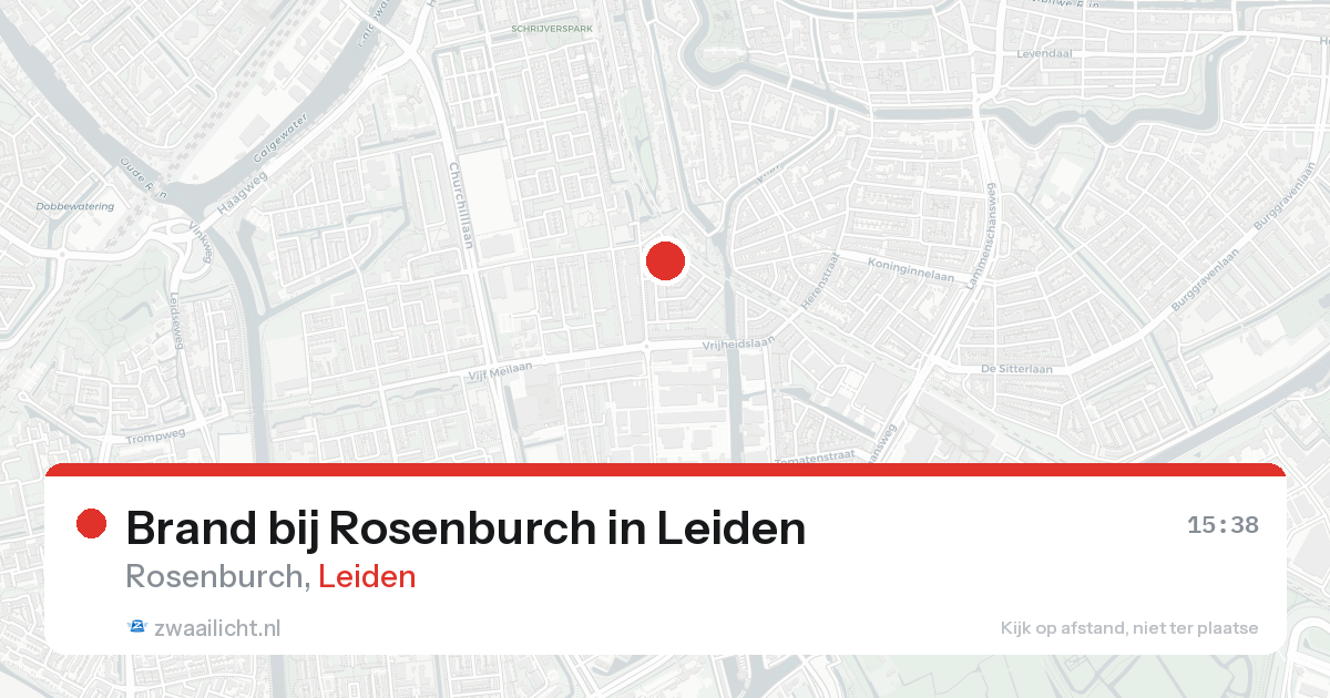 Brand bij Rosenburch in Leiden — 17 aug 2026