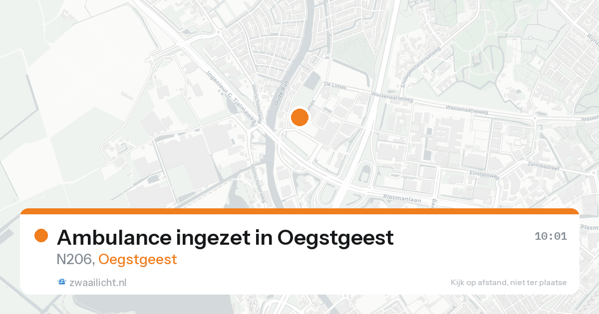 Ambulance ingezet in Oegstgeest — 15 aug 2026