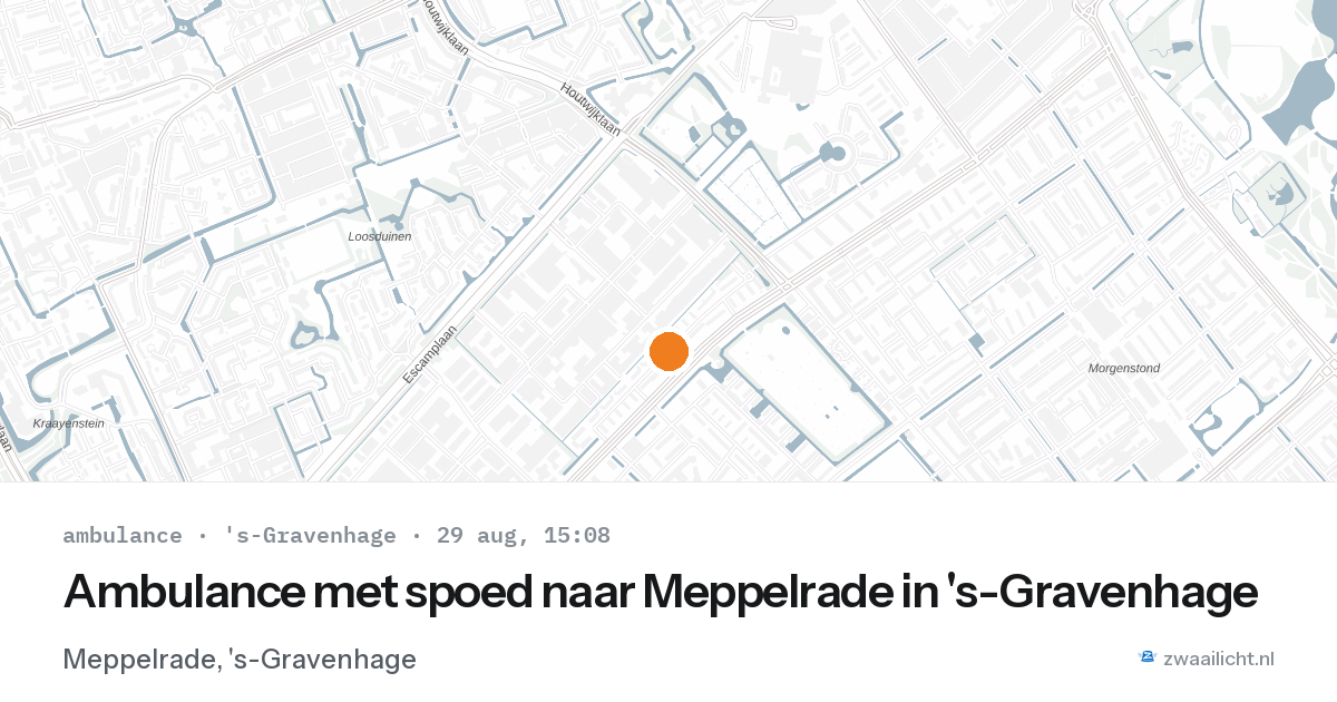 Ambulance met spoed naar Meppelrade in 's-Gravenhage — 29 aug 2026
