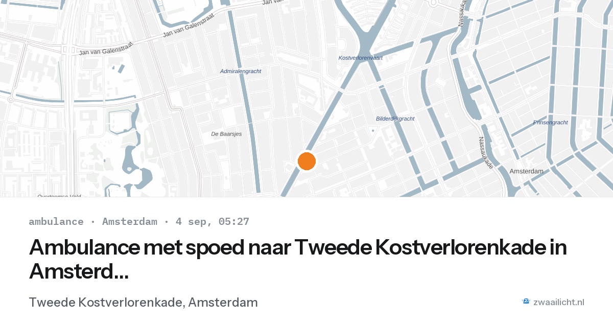 Ambulance met spoed naar Tweede Kostverlorenkade in Amsterdam — 4 sep 2026