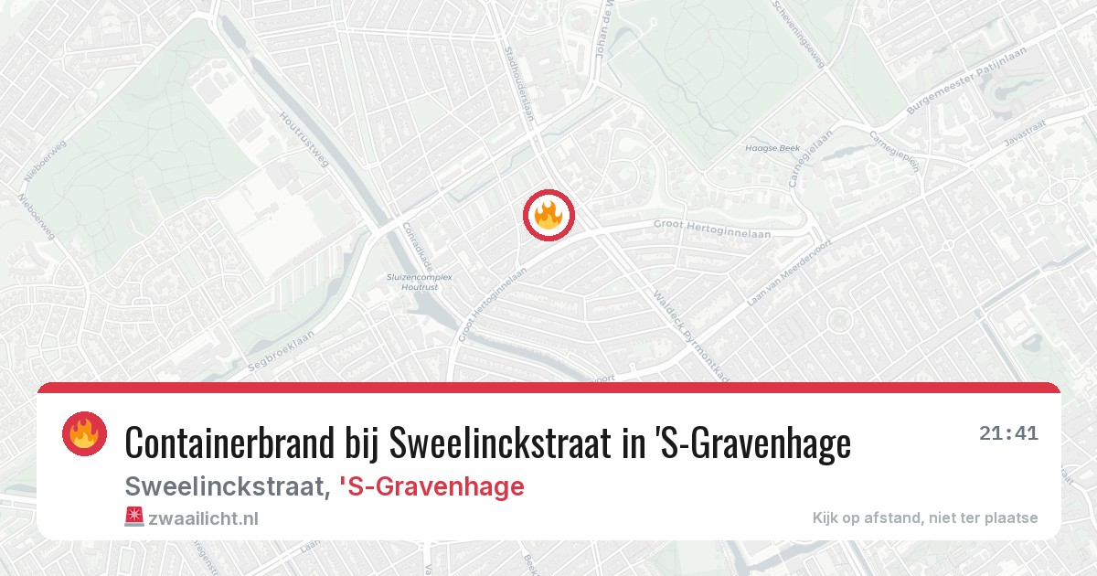 Containerbrand bij Sweelinckstraat in 'S-Gravenhage — 21 jun 2026