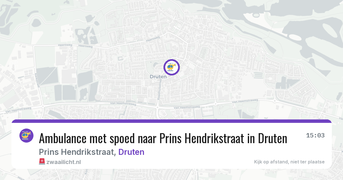 Ambulance met spoed naar Prins Hendrikstraat in Druten — 27 jun 2026