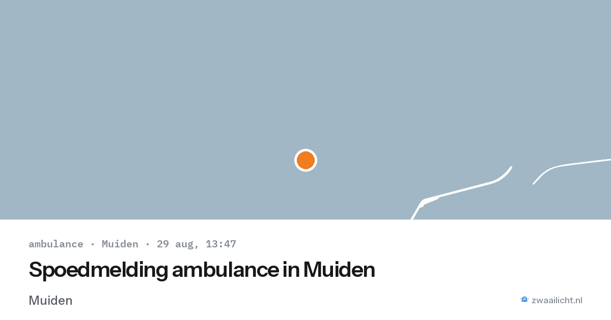 Spoedmelding ambulance in Muiden — 29 aug 2026