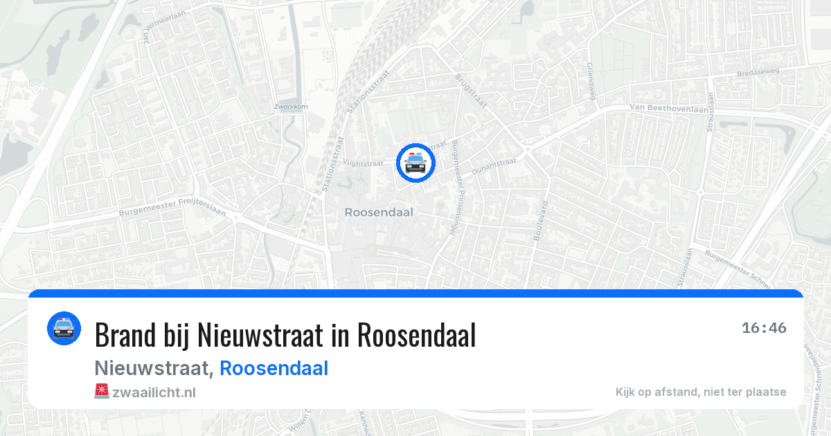 Brand bij Nieuwstraat in Roosendaal — 15 mrt 2026