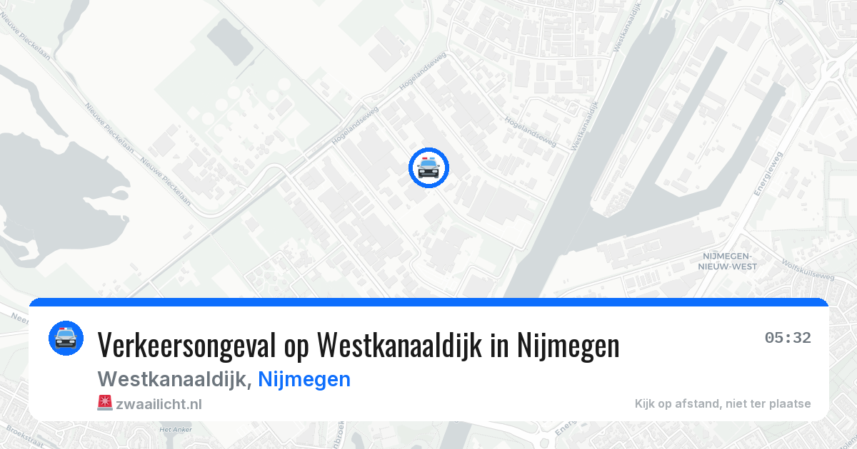 Verkeersongeval op Westkanaaldijk in Nijmegen — 24 apr 2026