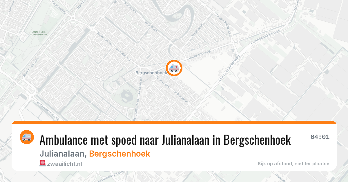 Ambulance met spoed naar Julianalaan in Bergschenhoek — 28 apr 2026