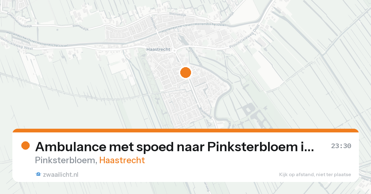 Ambulance met spoed naar Pinksterbloem in Haastrecht — 22 aug 2026