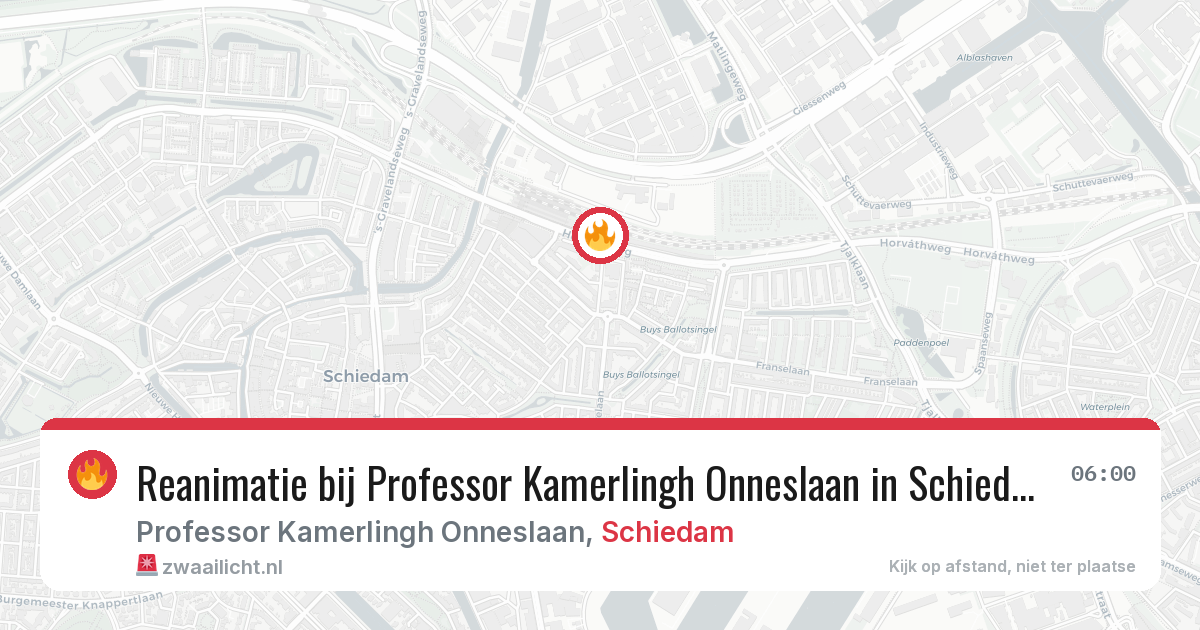 Reanimatie bij Professor Kamerlingh Onneslaan in Schiedam — 25 jun 2026