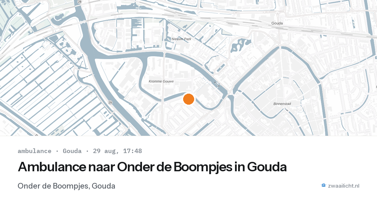Ambulance naar Onder de Boompjes in Gouda — 29 aug 2026