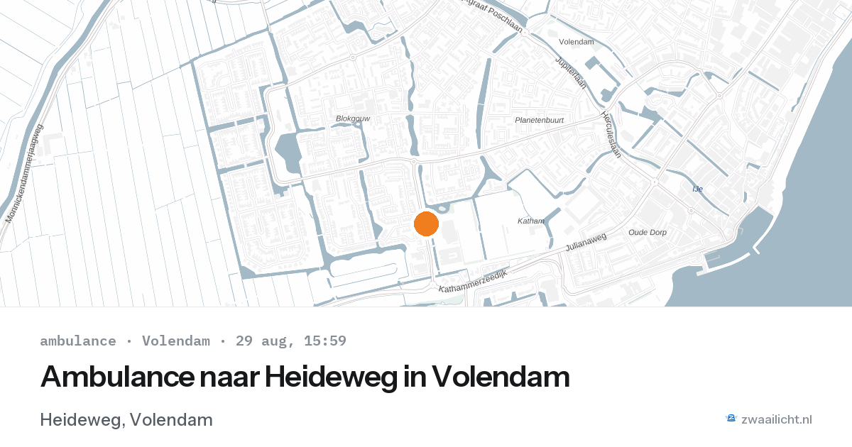 Ambulance naar Heideweg in Volendam — 29 aug 2026