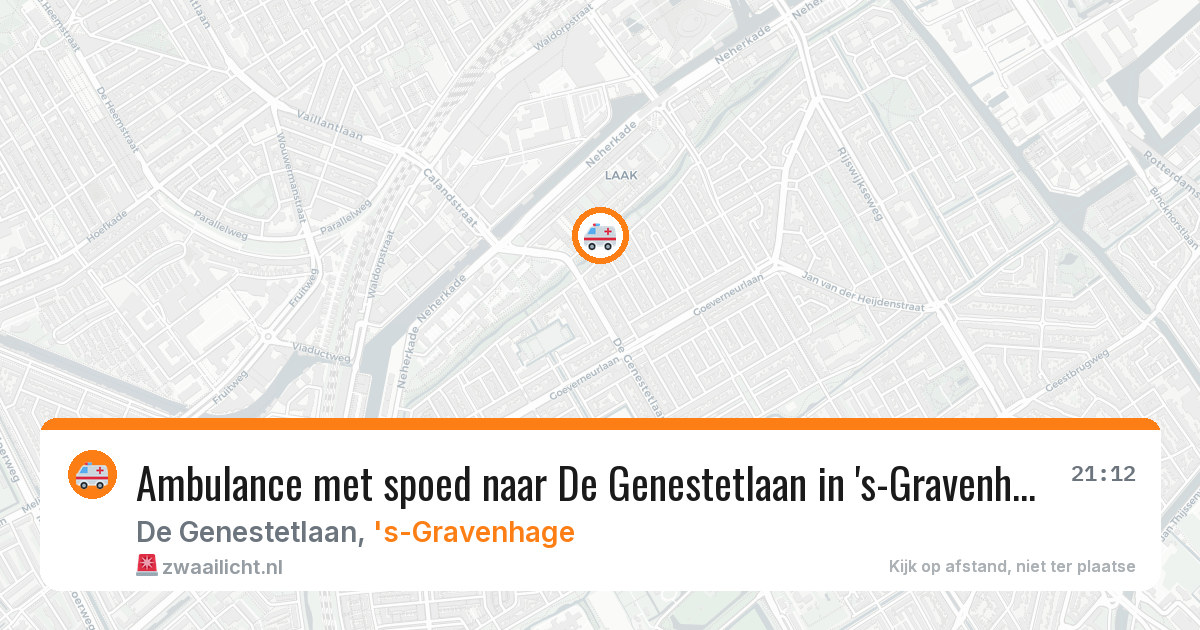 Ambulance met spoed naar De Genestetlaan in 's-Gravenhage — 9 jul 2026