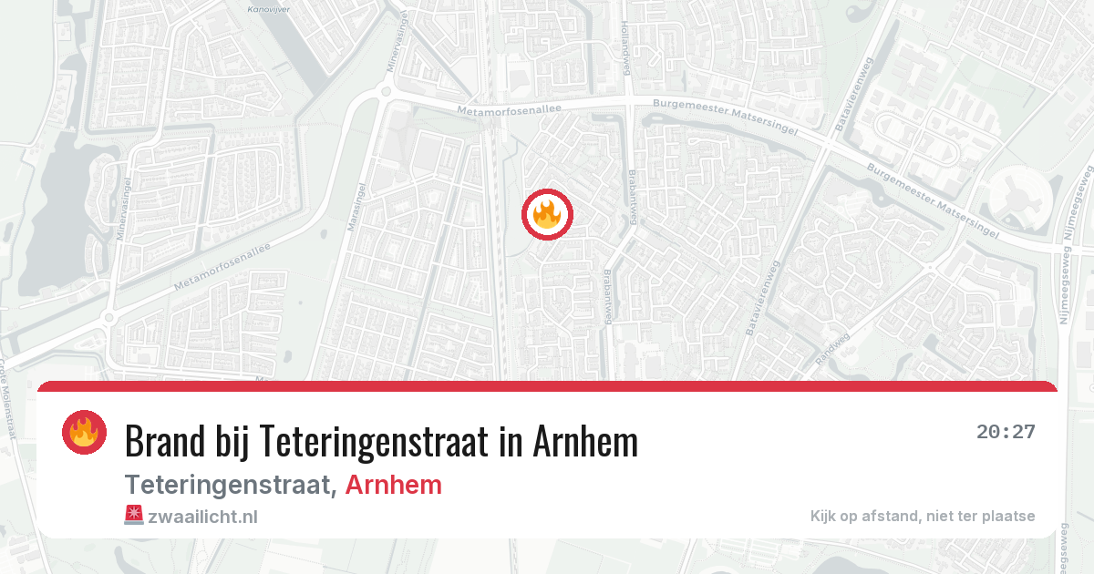 Brand bij Teteringenstraat in Arnhem — 29 jun 2026