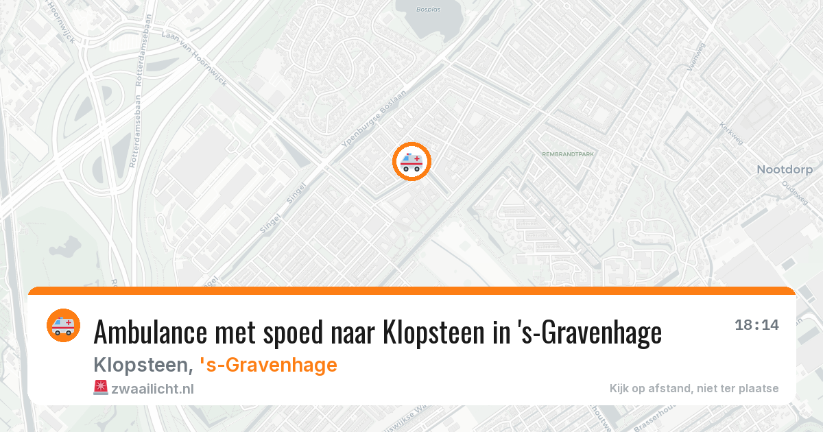 Ambulance met spoed naar Klopsteen in 's-Gravenhage — 10 jun 2026