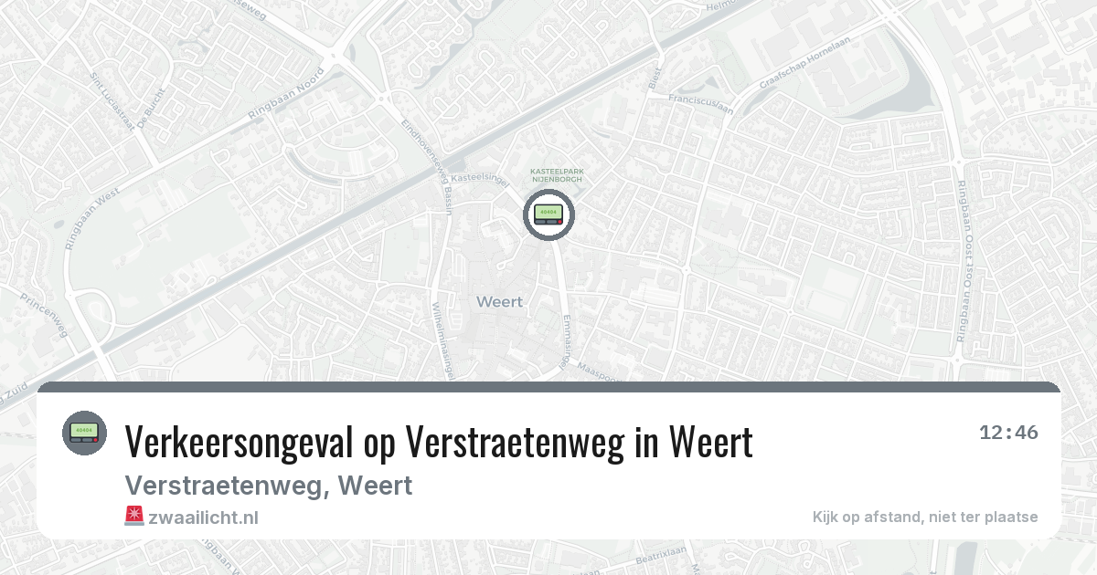 Verkeersongeval op Verstraetenweg in Weert — 26 jul 2026