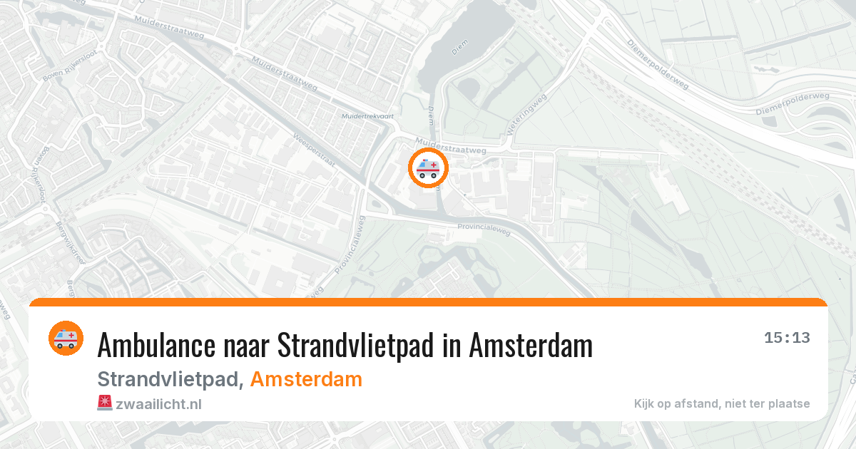 Ambulance naar Strandvlietpad in Amsterdam — 14 mei 2026