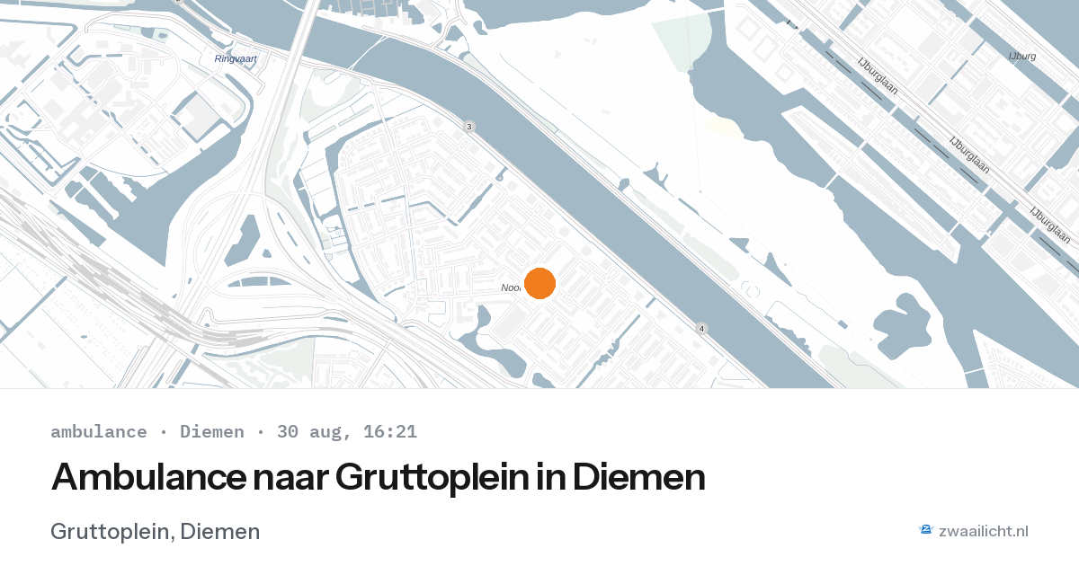 Ambulance naar Gruttoplein in Diemen — 30 aug 2026