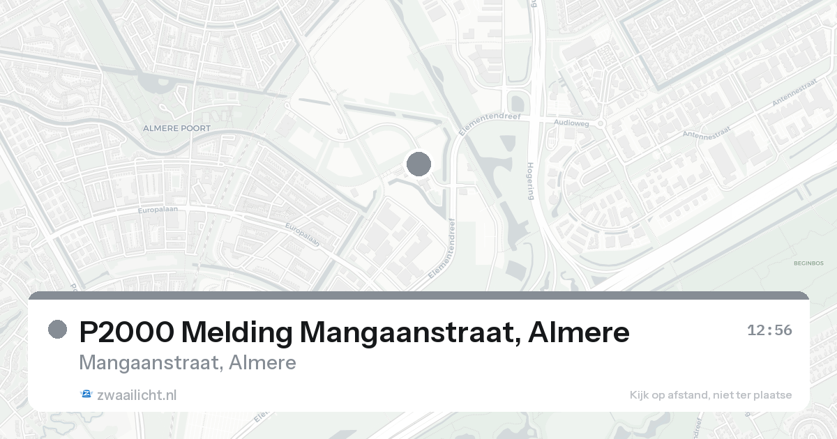 P2000 Melding Mangaanstraat, Almere — 16 aug 2026