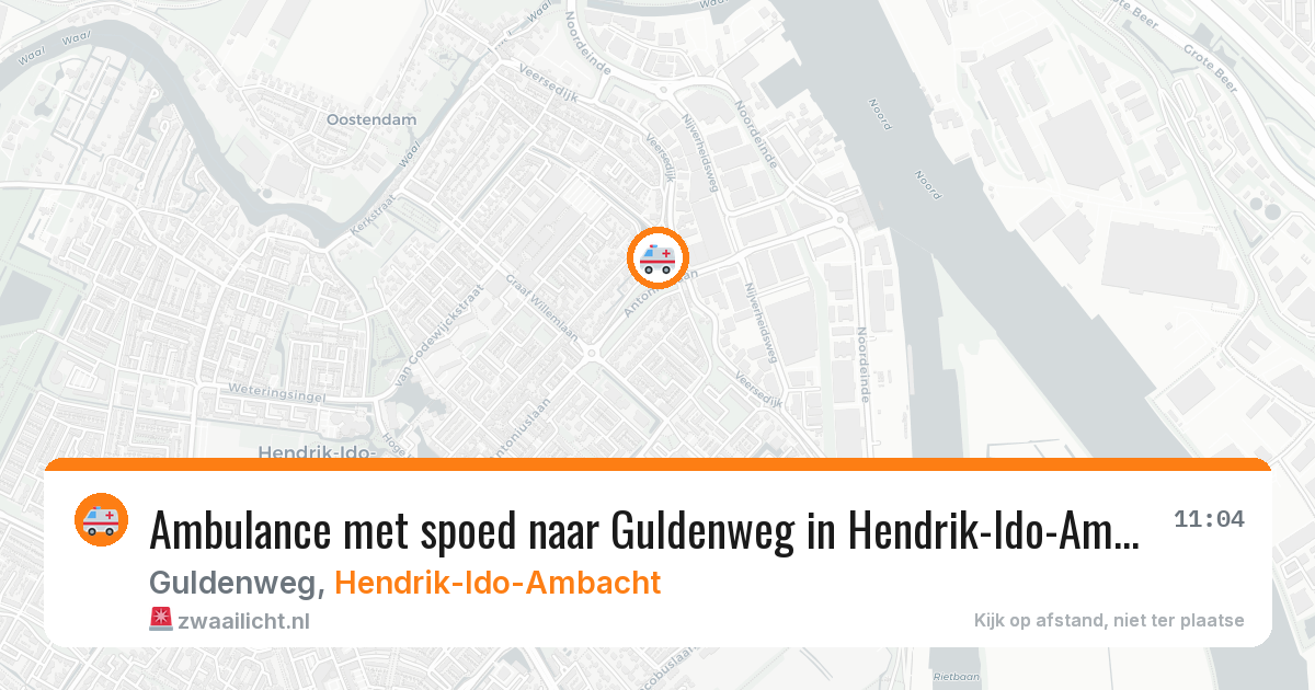 Ambulance met spoed naar Guldenweg in Hendrik-Ido-Ambacht — 5 apr 2026