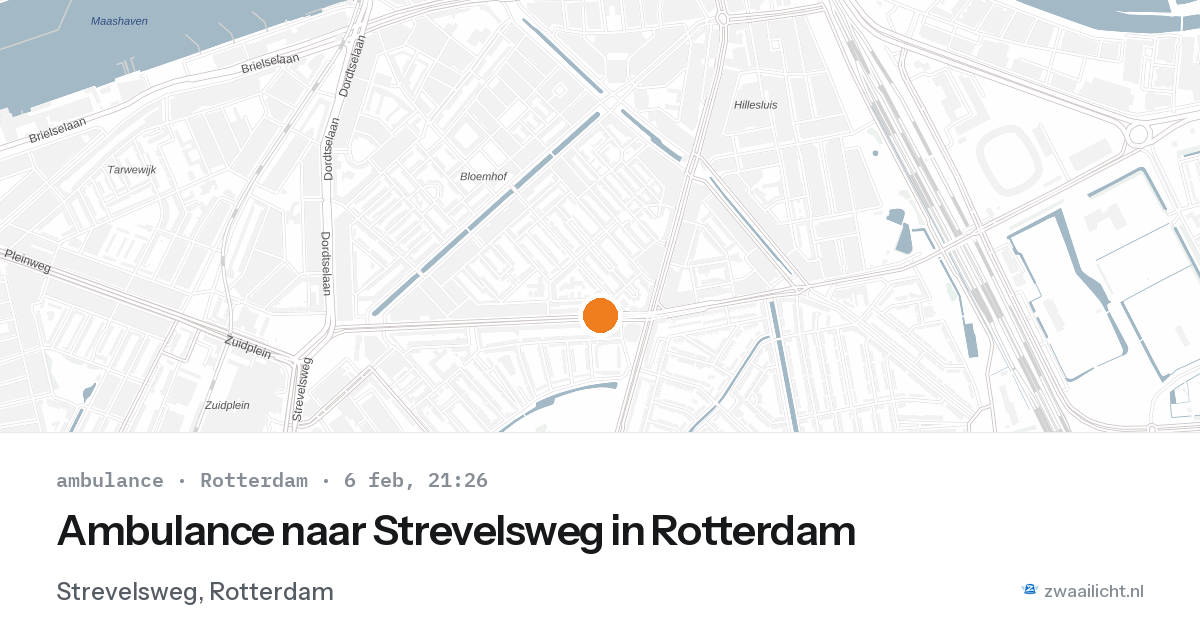 Ambulance naar Strevelsweg in Rotterdam — 6 feb 2026