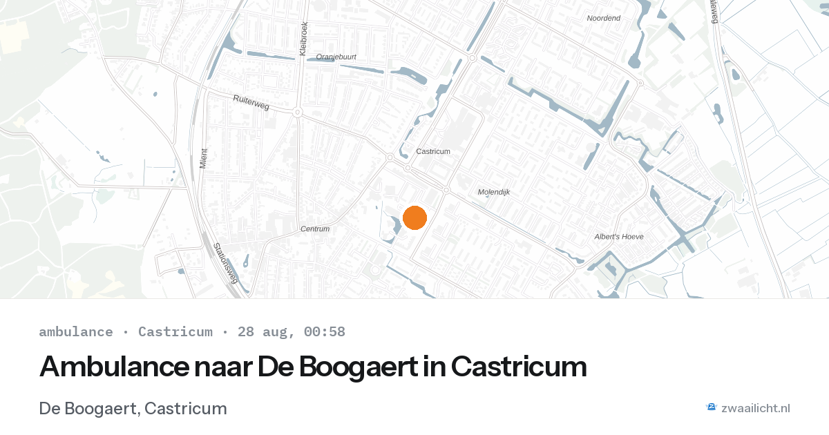 Ambulance naar De Boogaert in Castricum — 27 aug 2026