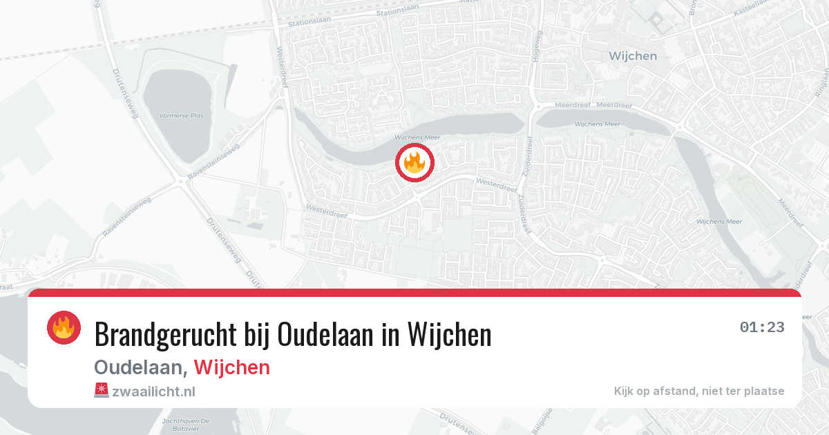 Brandgerucht bij Oudelaan in Wijchen — 13 aug 2026