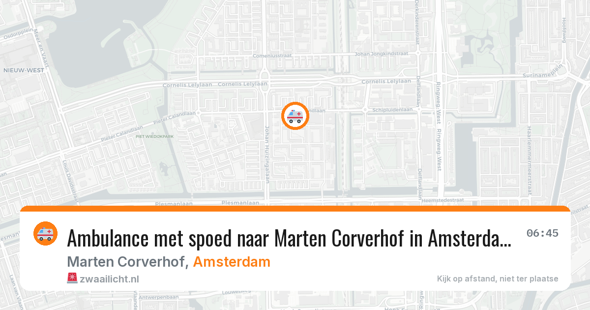 Ambulance met spoed naar Marten Corverhof in Amsterdam — 22 apr 2026