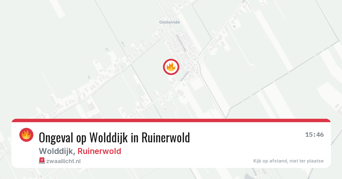 Ongeval op Wolddijk in Ruinerwold — 19 jul 2026