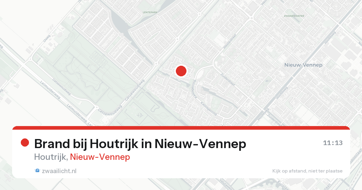 Brand bij Houtrijk in Nieuw-Vennep — 22 aug 2026