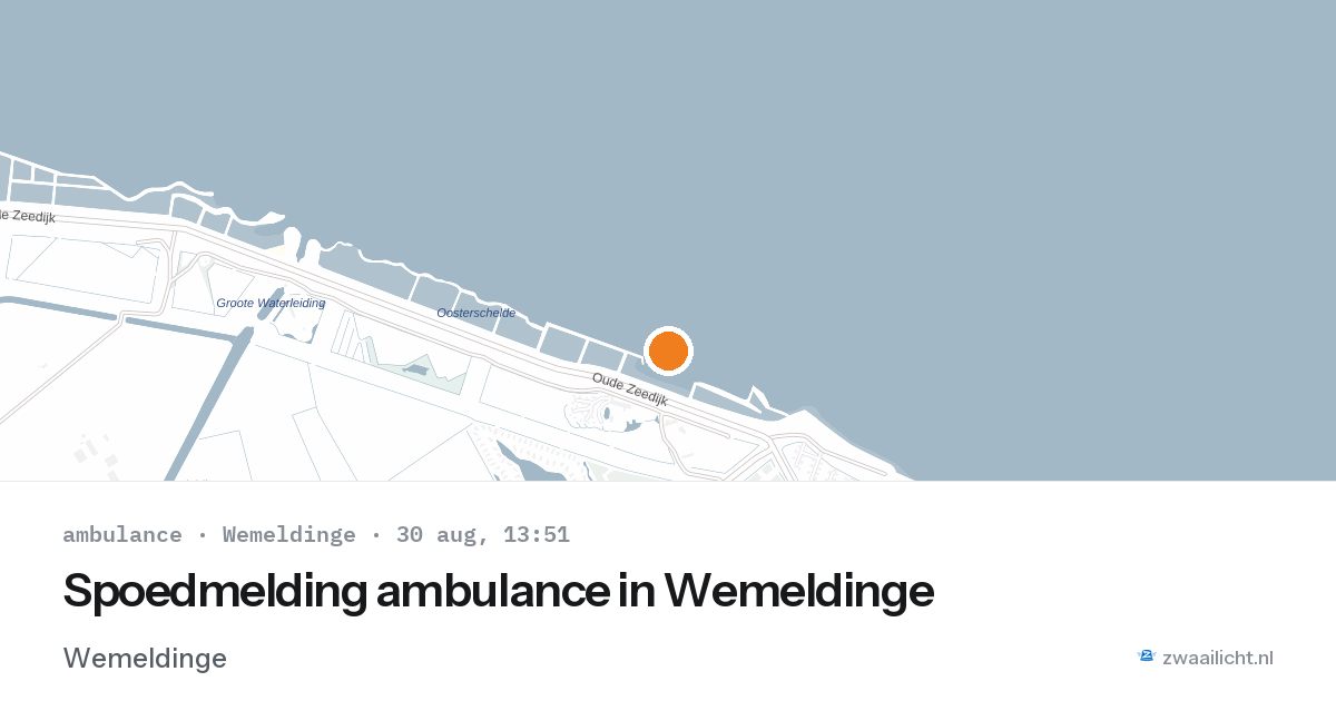 Spoedmelding ambulance in Wemeldinge — 30 aug 2026