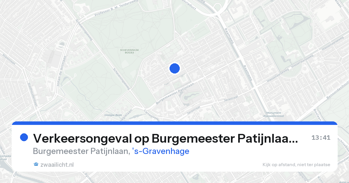 Verkeersongeval op Burgemeester Patijnlaan in 's-Gravenhage — 21 aug 2026
