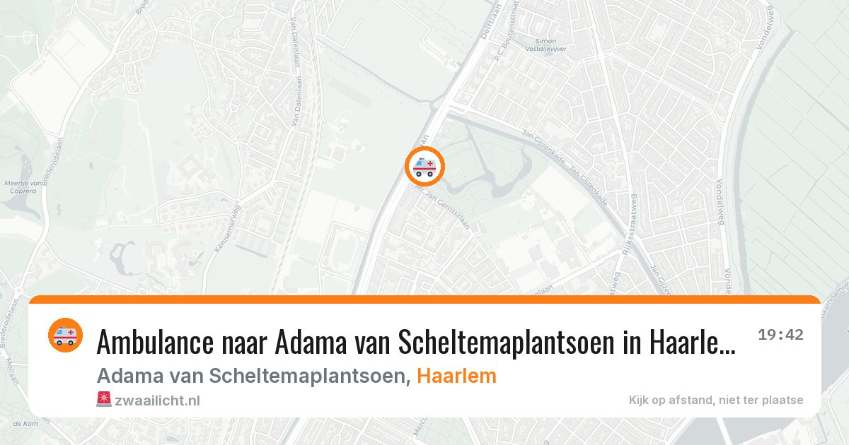 Ambulance naar Adama van Scheltemaplantsoen in Haarlem — 6 aug 2026