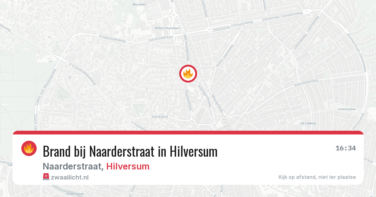 Brand bij Naarderstraat in Hilversum — 4 aug 2026