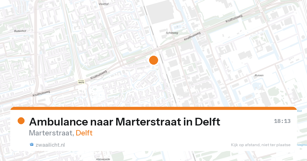 Ambulance naar Marterstraat in Delft — 27 aug 2026