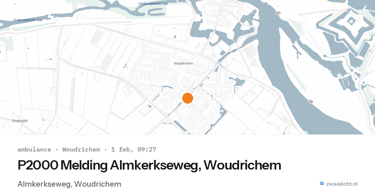 P2000 Melding Almkerkseweg, Woudrichem — 1 feb 2026