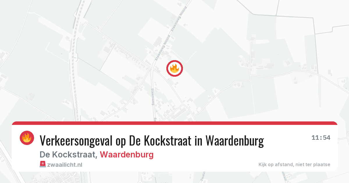 Verkeersongeval op De Kockstraat in Waardenburg — 13 jul 2026