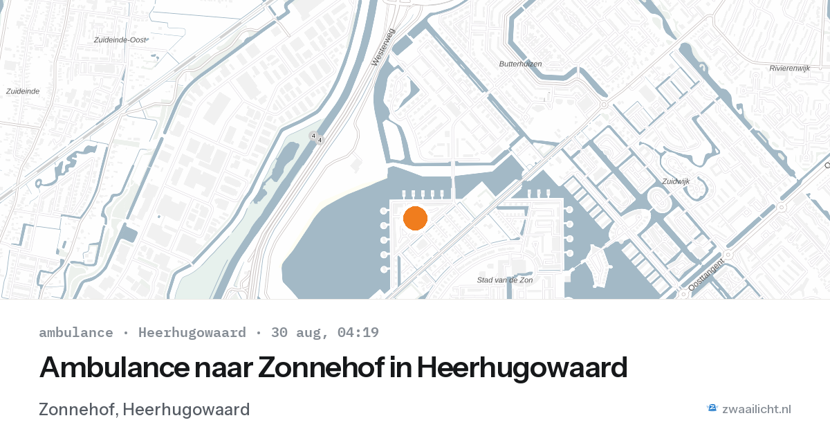 Ambulance naar Zonnehof in Heerhugowaard — 30 aug 2026