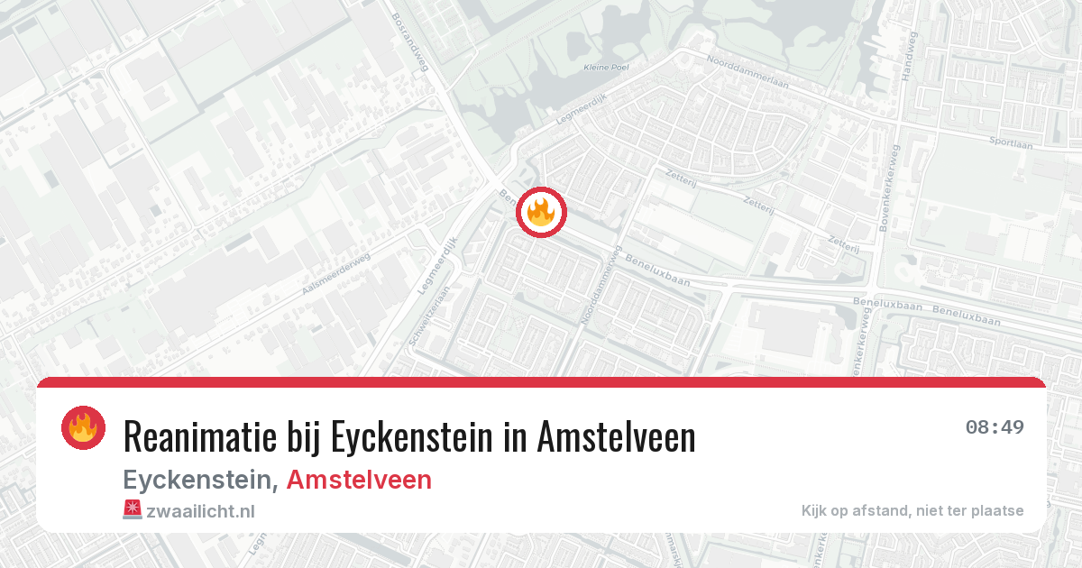 Reanimatie bij Eyckenstein in Amstelveen — 9 aug 2026