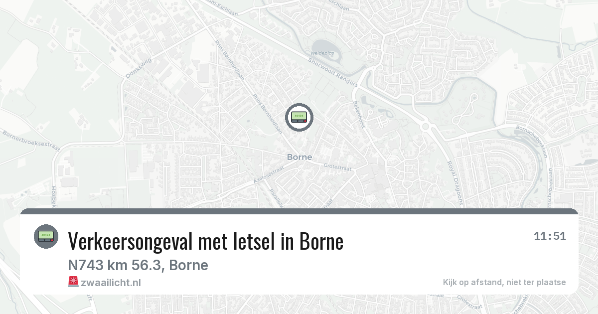 Verkeersongeval met letsel in Borne — 19 jul 2026