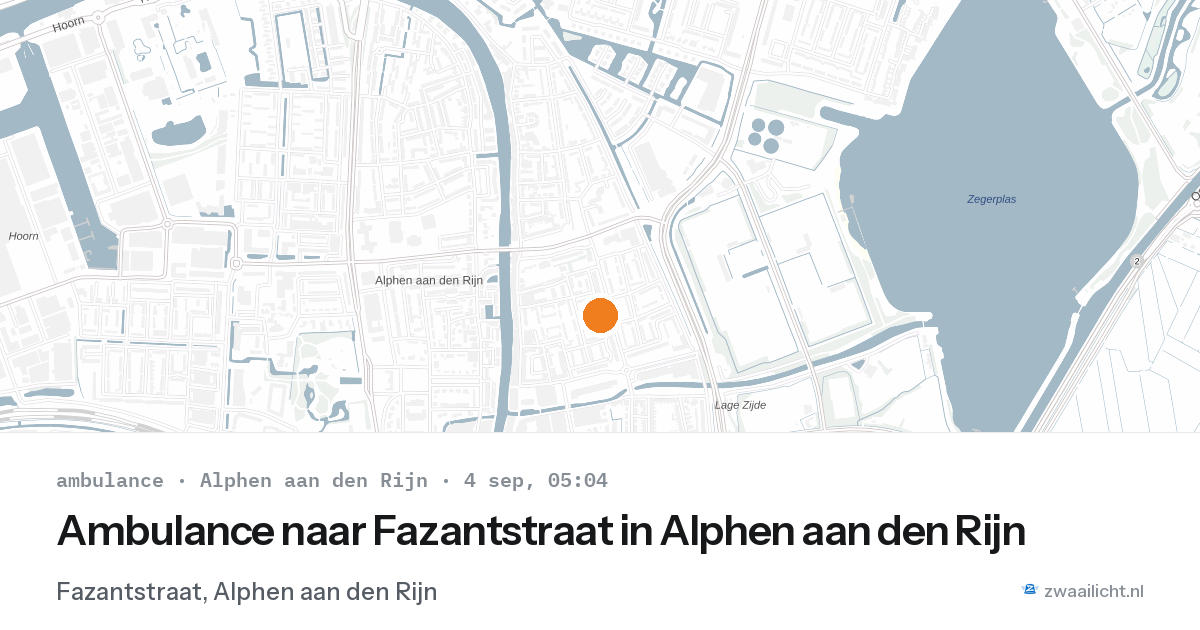 Ambulance naar Fazantstraat in Alphen aan den Rijn — 4 sep 2026