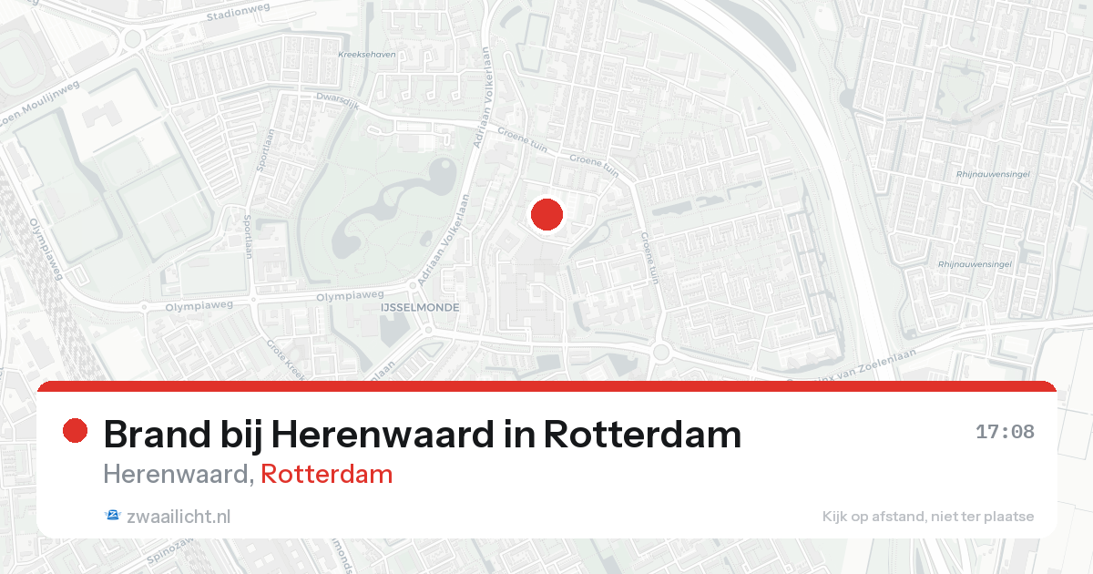 Brand bij Herenwaard in Rotterdam — 15 aug 2026
