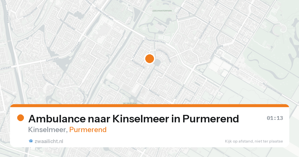Ambulance naar Kinselmeer in Purmerend — 26 mei 2026