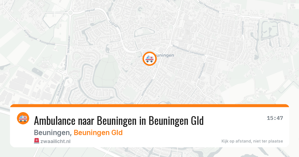 Ambulance naar Beuningen in Beuningen Gld — 10 aug 2026