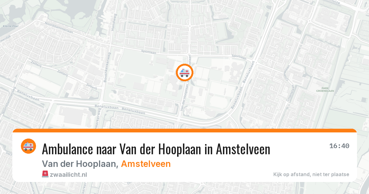 Ambulance naar Van der Hooplaan in Amstelveen — 26 jan 2026