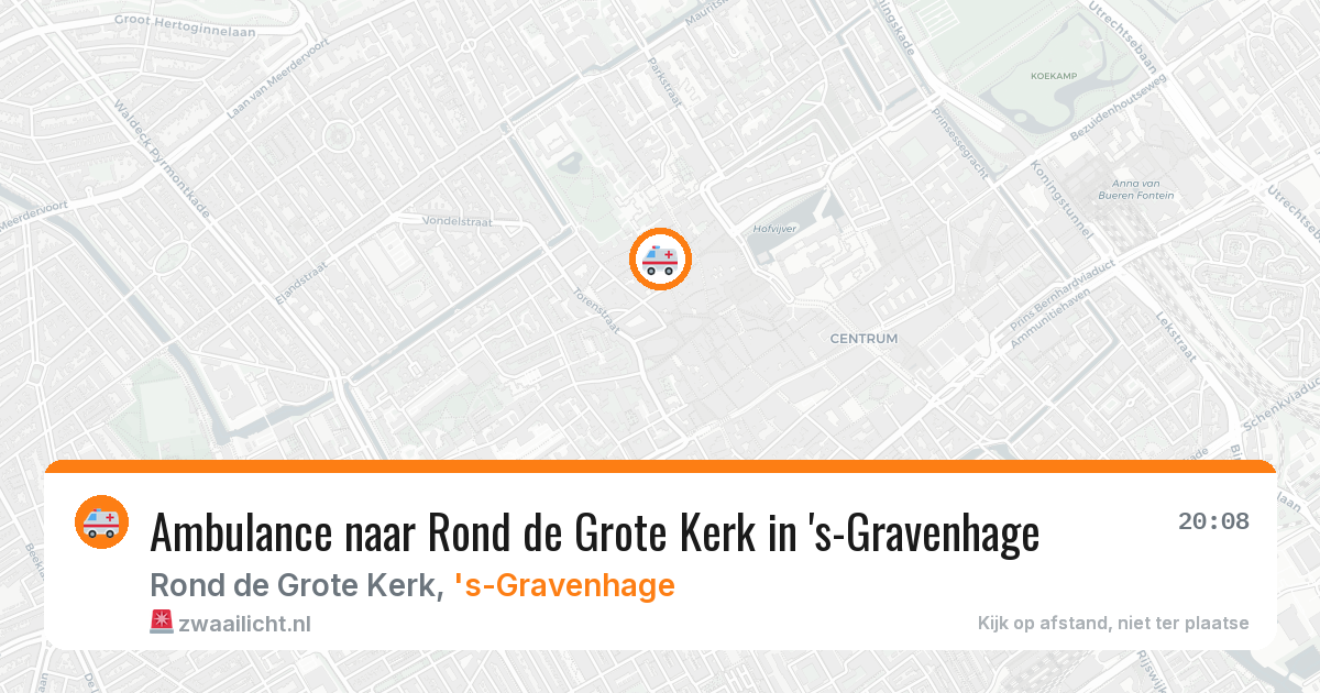 Ambulance naar Rond de Grote Kerk in 's-Gravenhage — 5 aug 2026
